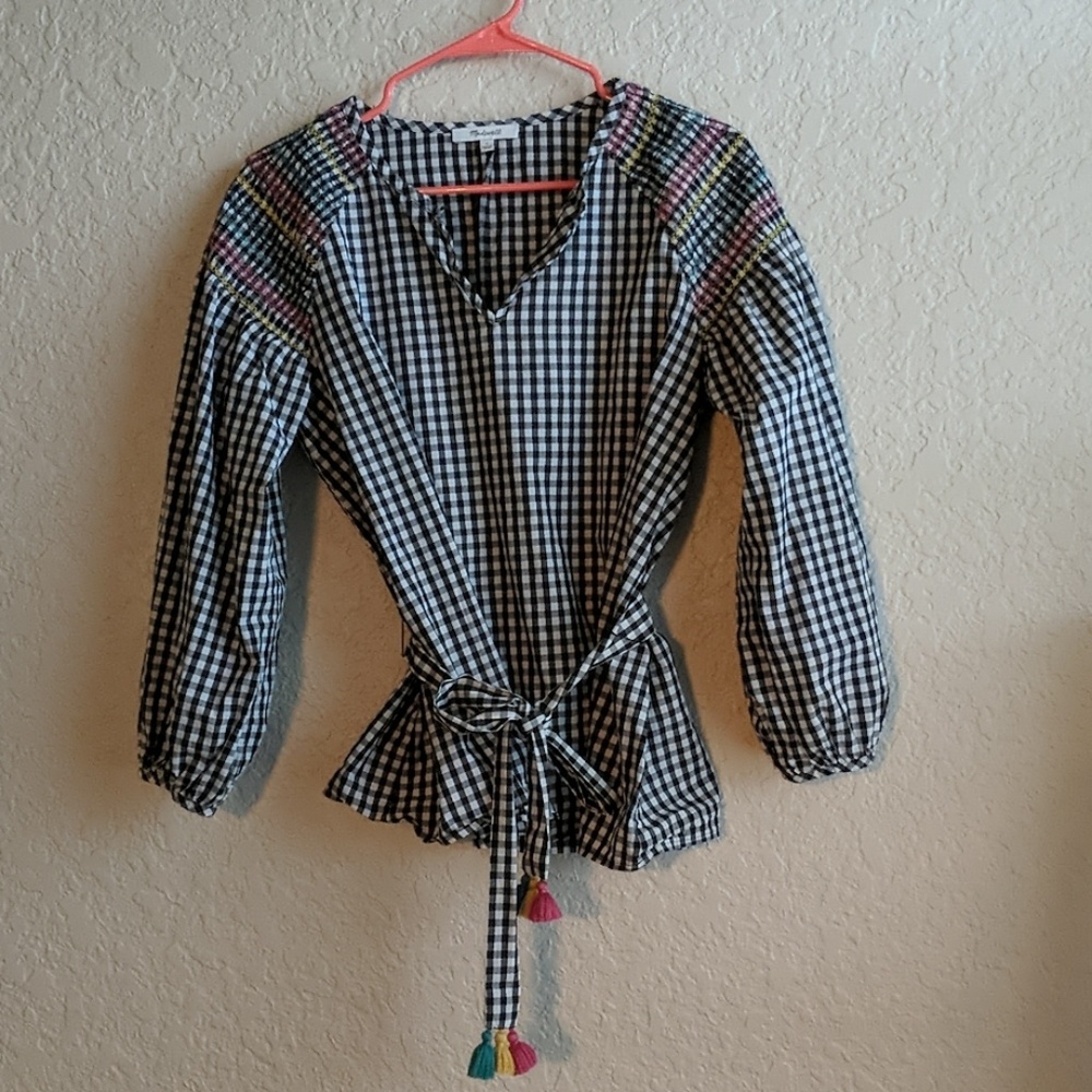 Madewell gingham blouse